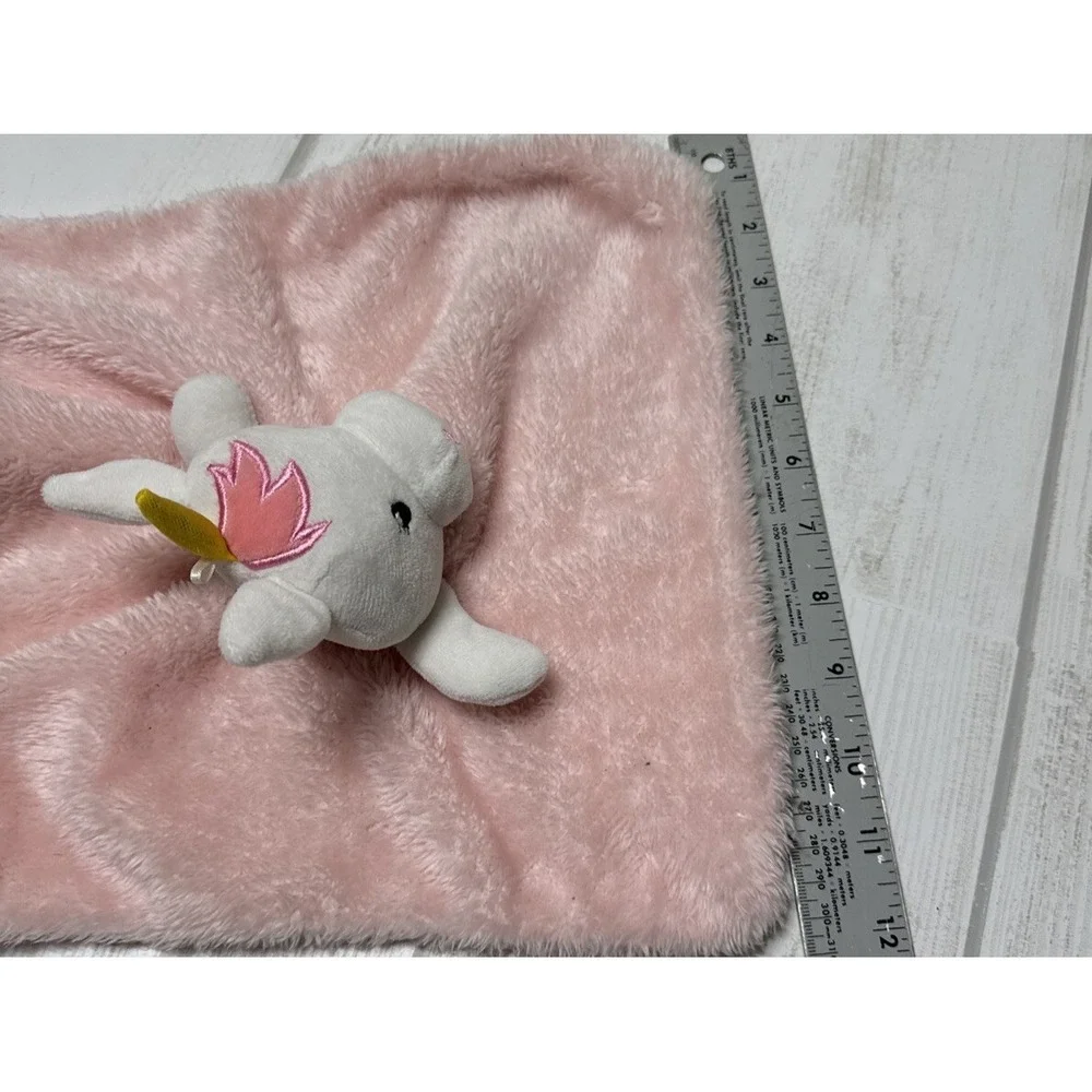 DTU Pink Unicorn Lovey Baby Girl Security Blanket Soft Fleece Gold Horn 12